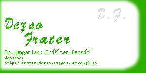 dezso frater business card